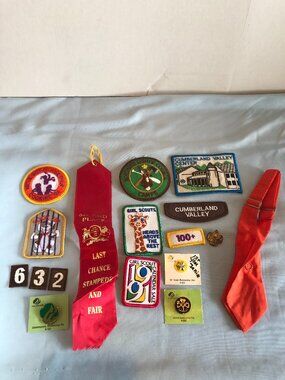 LOT of Girl Scouts Patches Badges Ribbon Pins #F33